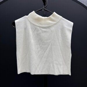 CW Classics Cream Cropped Mock Neck Sleeveless Sweater